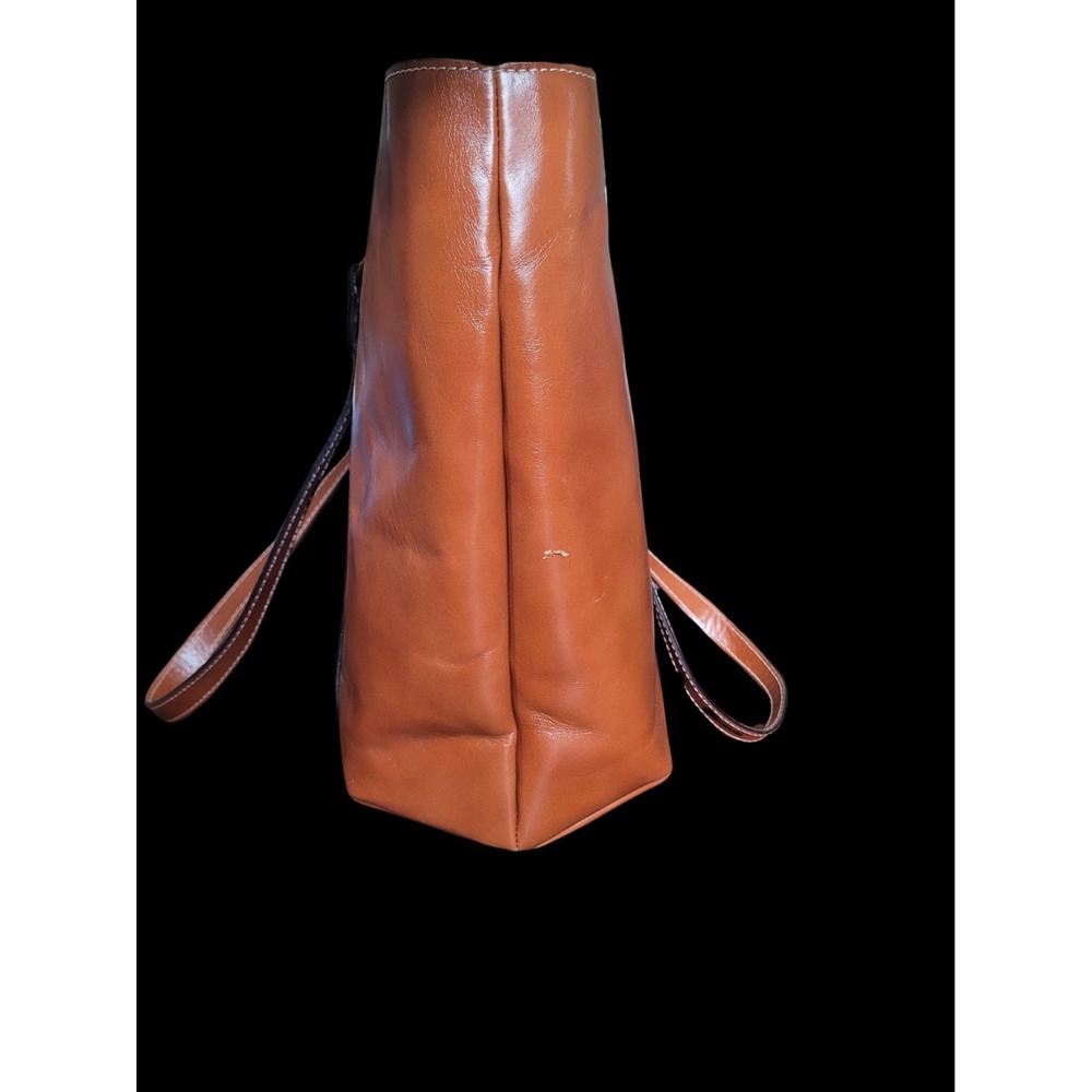 Patricia Nash Benvenuto Heritage Tote Tan Leather Shoulder Bag Turn Lock Closure - Picture 3 of 9